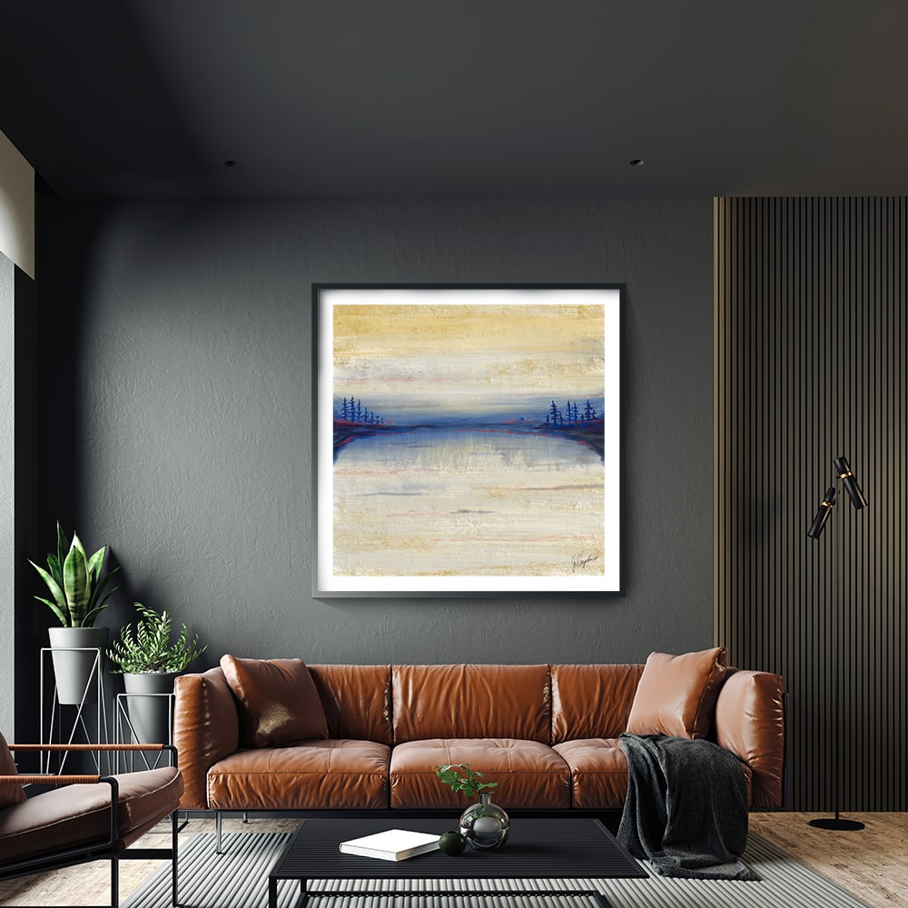 Aurora acrylic painting in livingroom