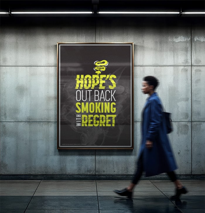 hope-out-back hope's out back poster in a mall